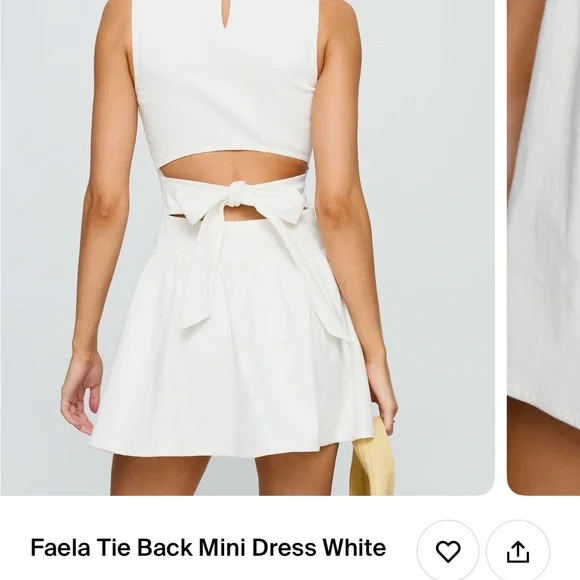 Princess Polly White Faela Tie Back Mini Dress - Picture 4 of 4